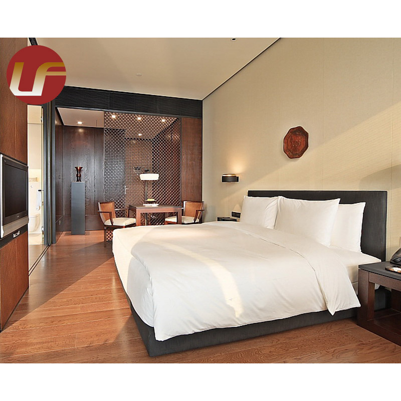Fournisseur de meubles de marque haut de gamme en Chine ensemble de meubles de chambre à coucher d'hôtel moderne en panneau de bois personnalisé