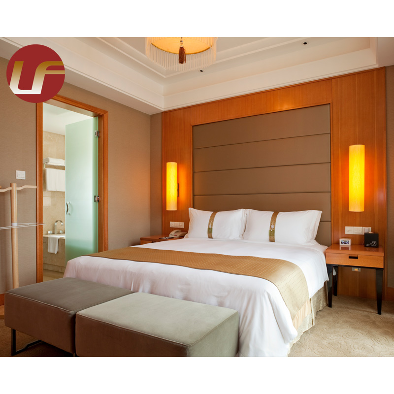 2 lits doubles bon marché de haute qualité dans des meubles de chambre à coucher d'hôtel