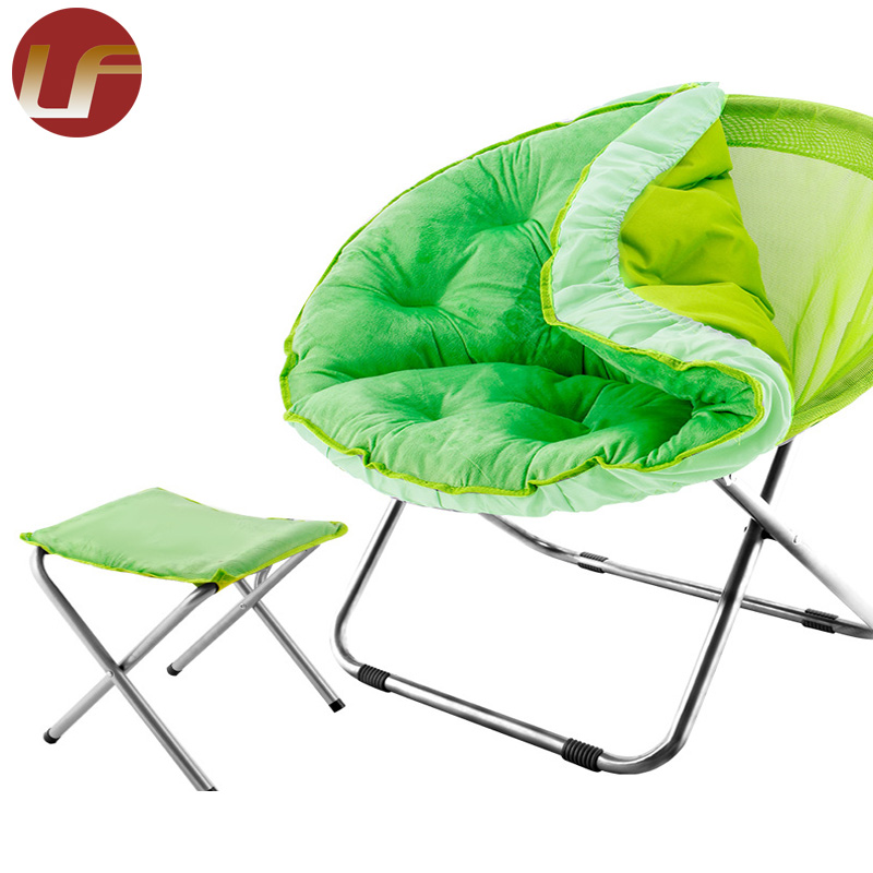 Chaise ronde de soucoupe de lune de camping ronde pliable et confortable surdimensionnée