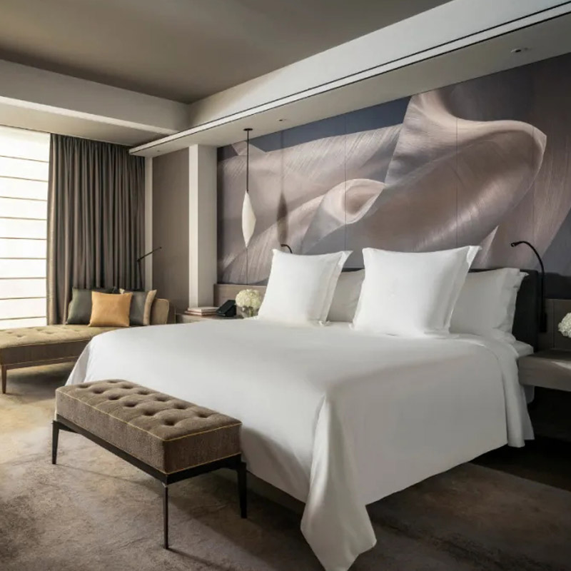 Chambre à coucher en bois de conception de projet d'hôtel éthiopien avec l'ensemble de meubles de chambre d'hôtel de luxe