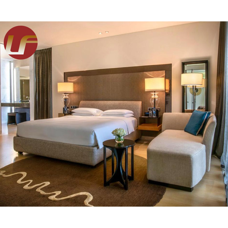 Lit double en contreplaqué de chambre à coucher moderne conçoit ensemble de chambre à coucher de meubles de chambre à coucher d'hôtel