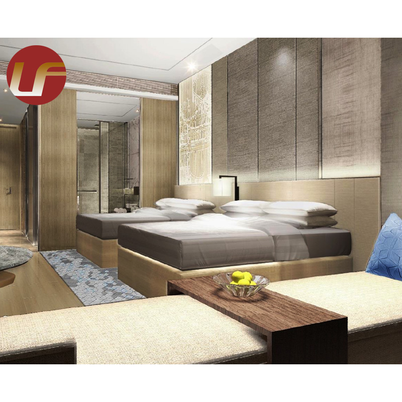 HL-19 5 Star Luxury Hotel Bed Room Mobilier moderne commercial de chambre à coucher d'hôtel