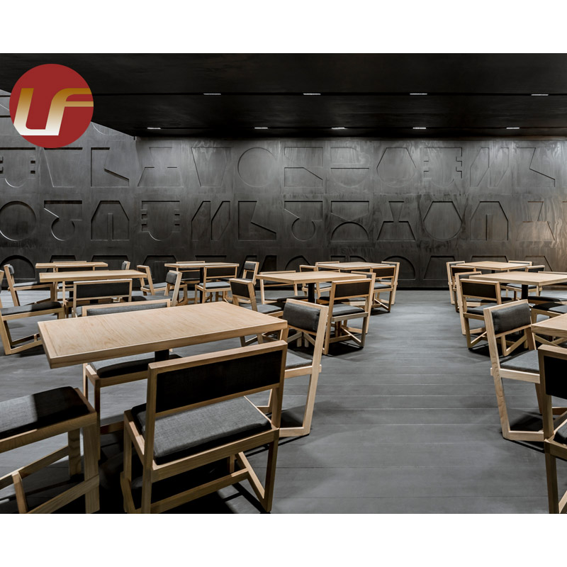 Ensemble de salle à manger en bois de restaurant de meubles commerciaux en gros de nouvelle conception de restaurant, meubles de café de barre