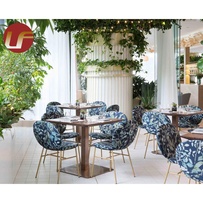 Ensemble de tables et de chaises en fer de meubles de café de restaurant de design moderne en gros