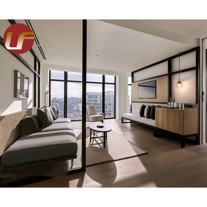 Ensemble de chambre à coucher en bois d'hôtel de projet d'hôtel adapté aux besoins du client avec des meubles de chambre d'hôtel de luxe