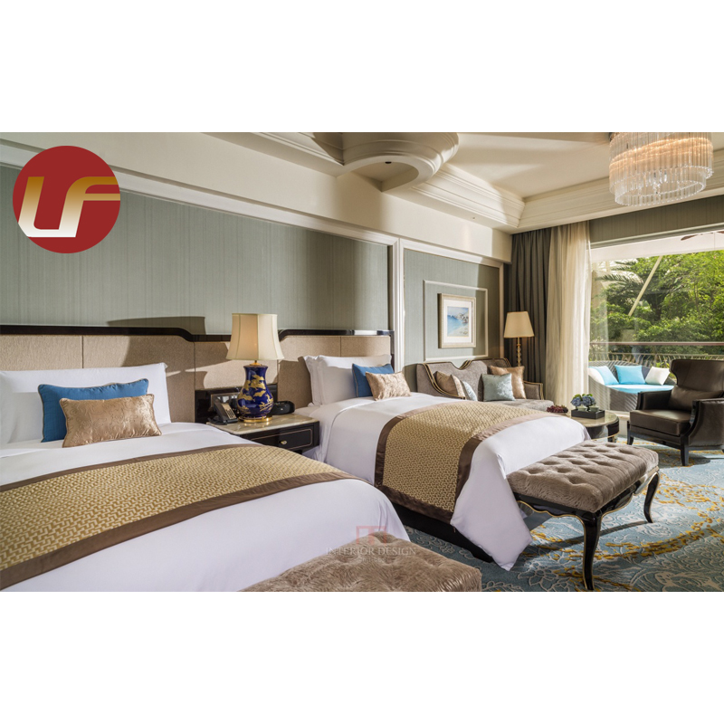 Oak Inn Hotel Furniture Villa Ensemble de chambre à coucher de vacances Meubles