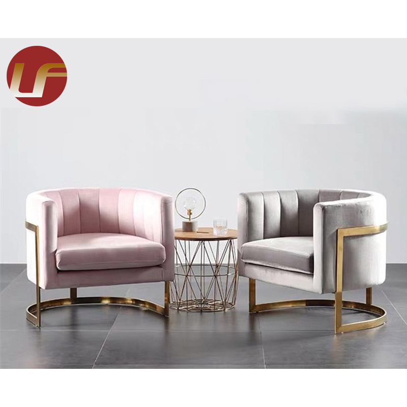 Restaurant de luxe meubles de salle à manger moderne bras canapé velours dinant des chaises avec des jambes en métal canapé de loisirs