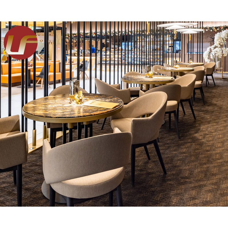 Tables et chaises de salle à manger en bois massif de meubles de café de restaurant de conception moderne en gros réglées