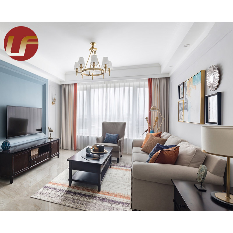 Commerce de gros 5 étoiles canapé ensemble de luxe personnalisé hôtel meubles canapé ensemble salon moderne